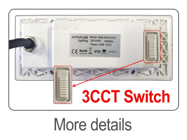 Emergency IP65 3CCT Recessed Wall Light